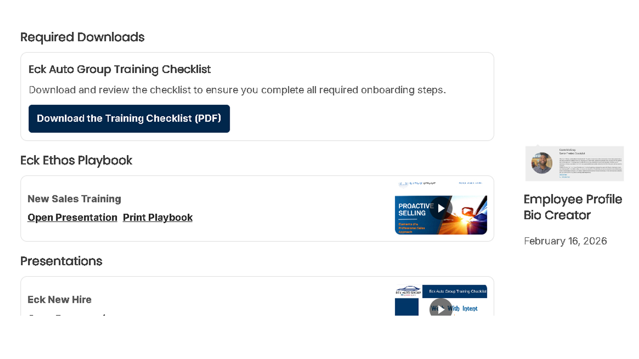New Hire Sales Training Playbook (Ethos System) – ECK Sales Training